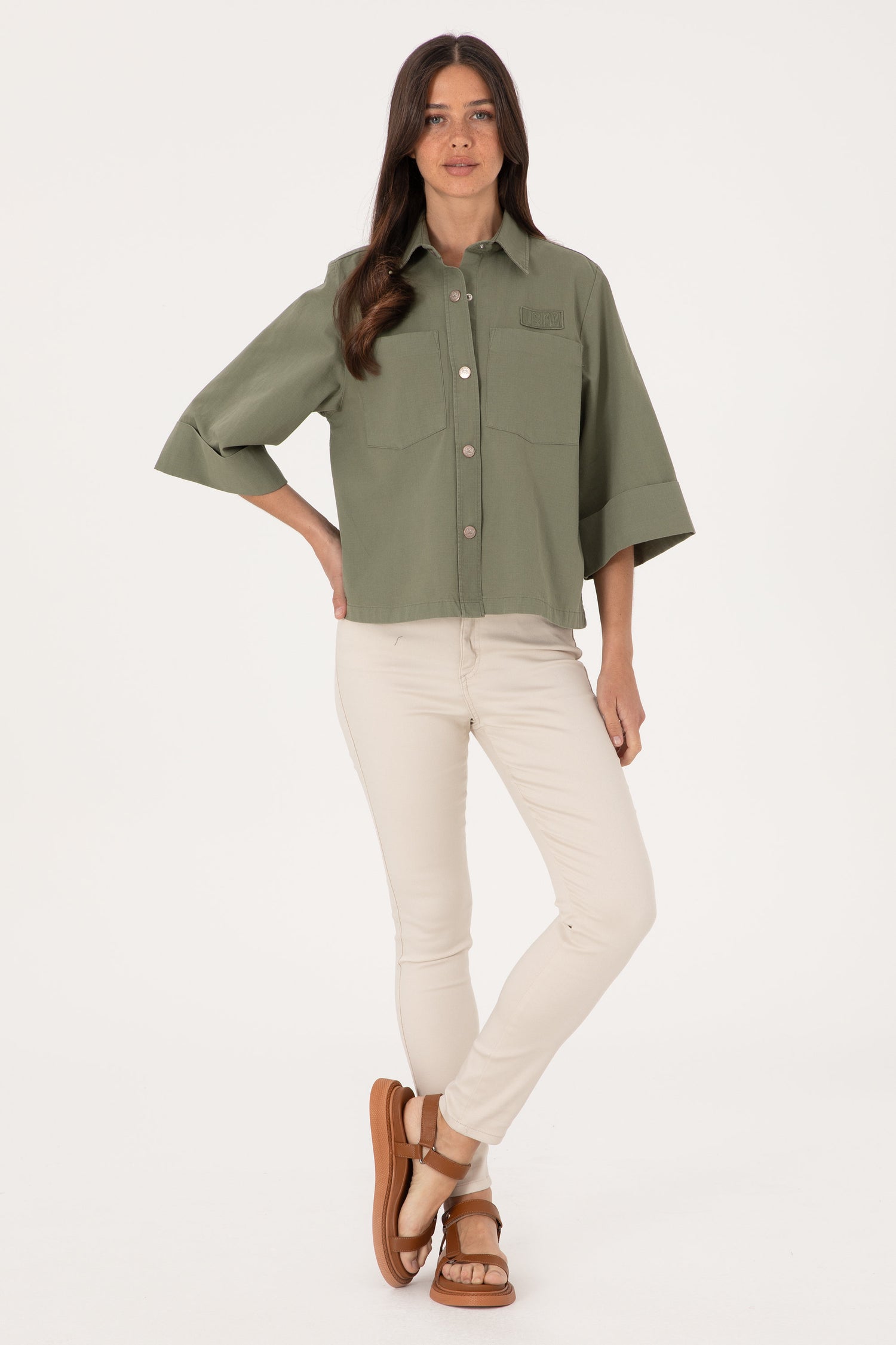 U.S. Polo Assn._Dark Khaki Short Sleeve_G082SZ0040 2102453_VR111_04