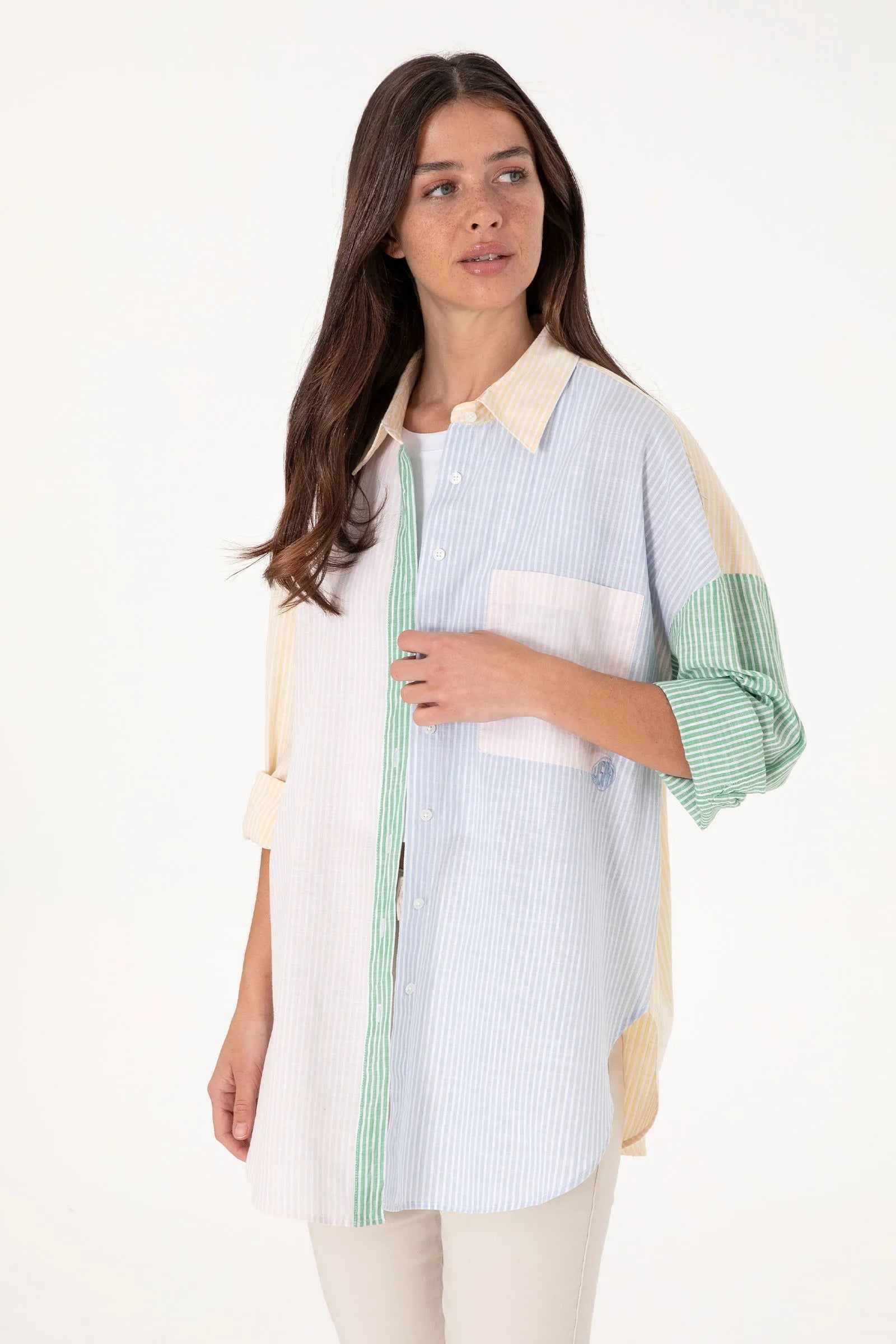 U.S. Polo Assn. Light Pink Women Light Pink Long Sleeve Shirt SKU: G082SZ0040 2163234_VR078 Image 01