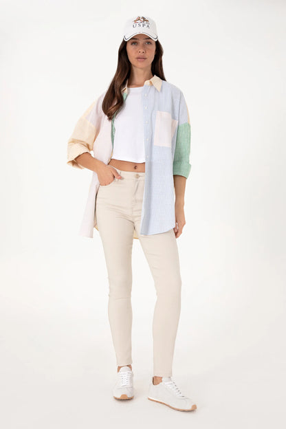 U.S. Polo Assn. Light Pink Women Light Pink Long Sleeve Shirt SKU: G082SZ0040 2163234_VR078 Image 04