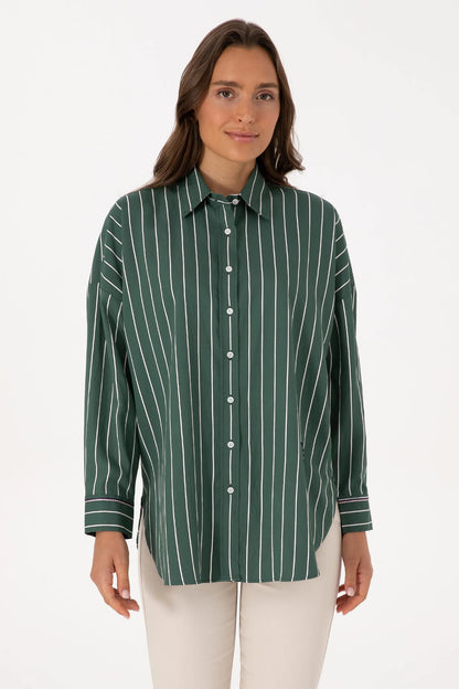 U.S. Polo Assn. Dark Green Women Dark Green Long Sleeve Shirt SKU: G082SZ0040 2237790_VR079 Image 01