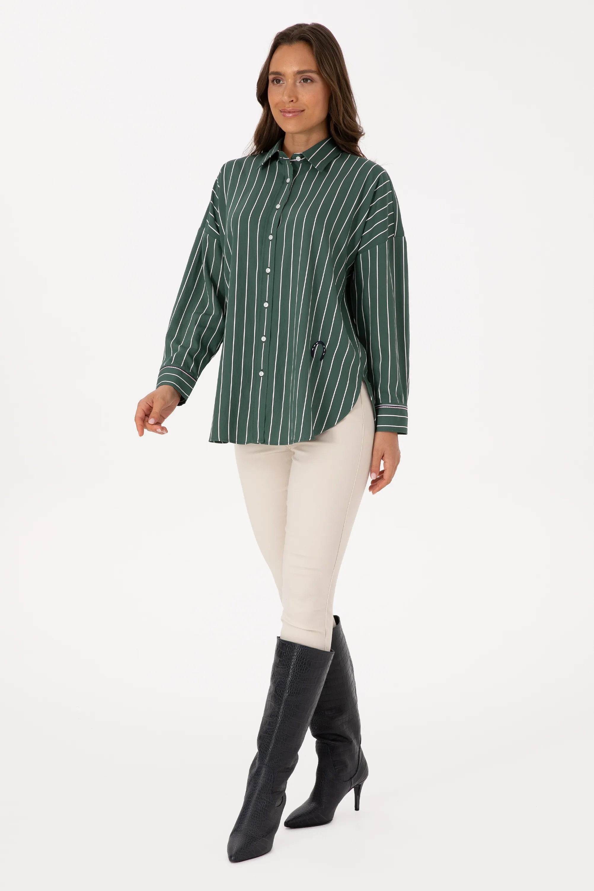 U.S. Polo Assn. Dark Green Women Dark Green Long Sleeve Shirt SKU: G082SZ0040 2237790_VR079 Image 04