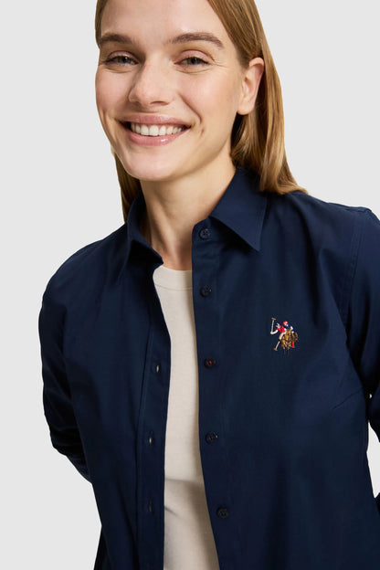 U.S. Polo Assn. Navy Women Navy Long Sleeve Twill Shirt SKU: G082SZ0040 PU-13079_VR033 Image 02
