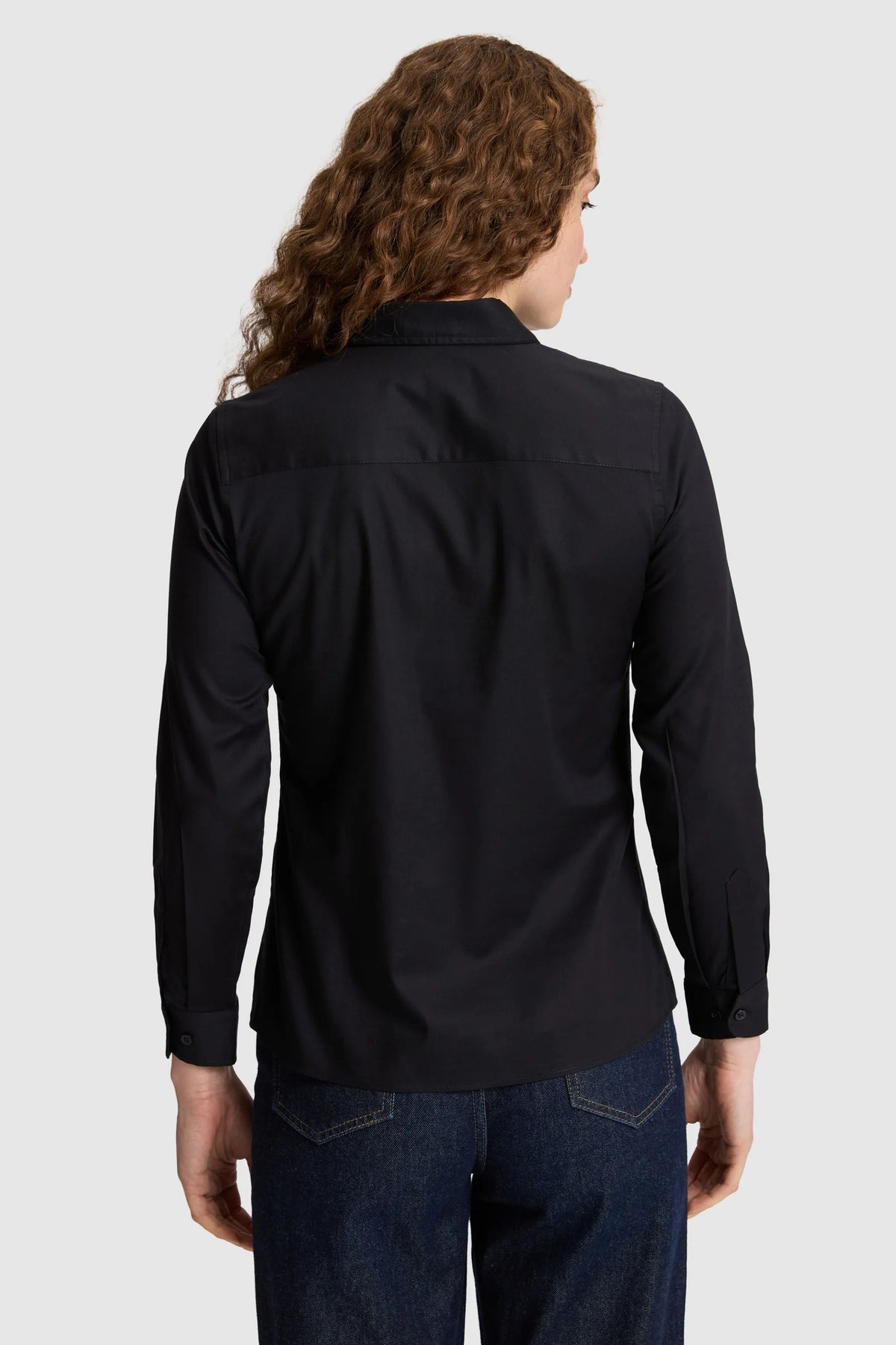 U.S. Polo Assn. Black Women Black Long Sleeve Poplin Shirt SKU: G082SZ0040 PU-13079_VR046 Image 05