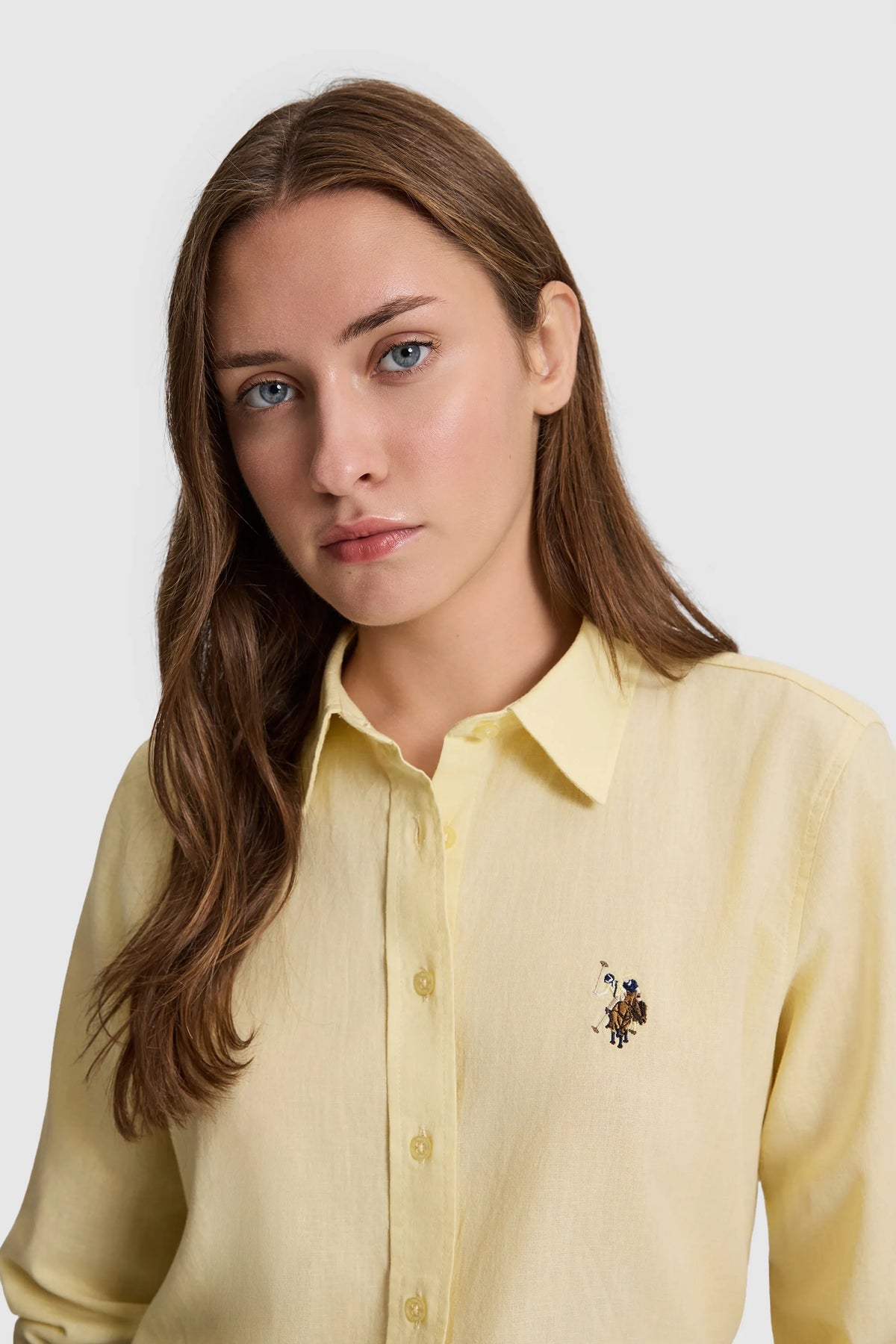 U.S. Polo Assn. Light Yellow Women Light Yellow Long Sleeve Oxford Shirt SKU: G082SZ0040 PU-8737_VR004 Image 02
