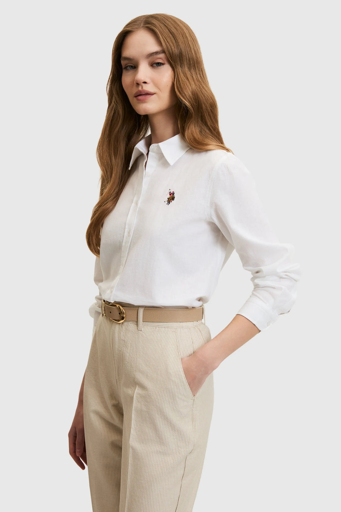U.S. Polo Assn. White Women White Shirt Long Sleeve SKU: G082SZ0040 PU-8737_VR013 Image 01