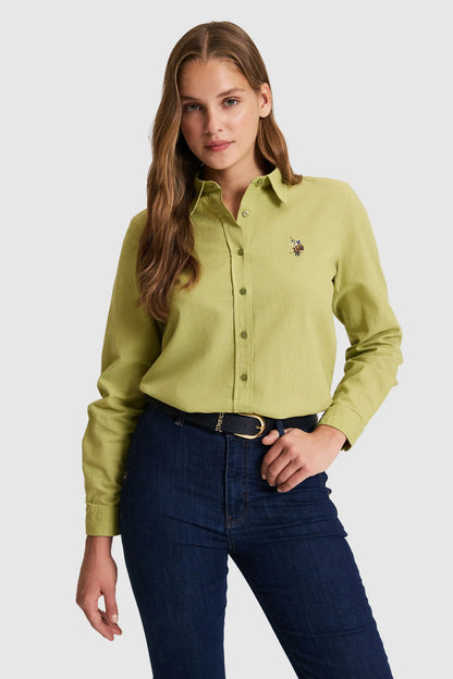 U.S. Polo Assn. Ages Women Sage Long Sleeve Corduroy Shirt SKU: G082SZ0040 PU-8737_VR016 Image 01