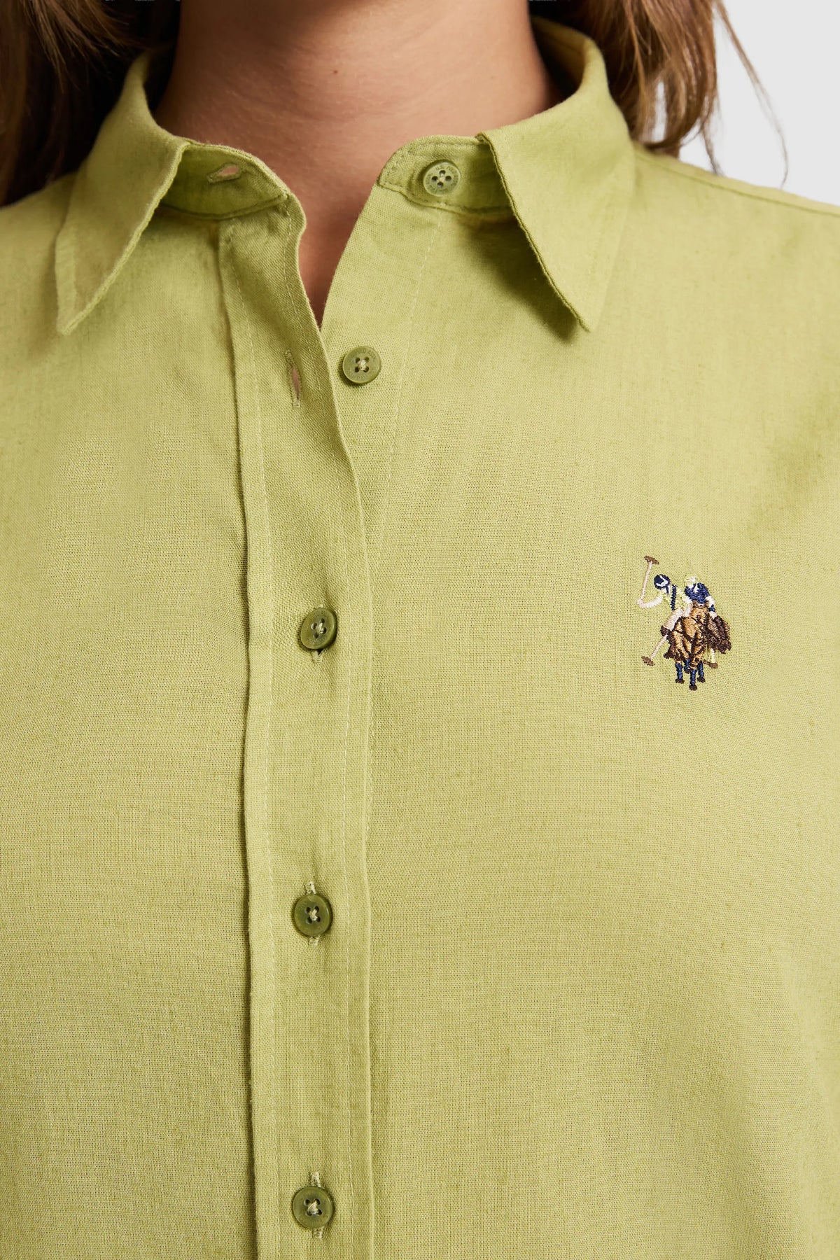 U.S. Polo Assn. Ages Women Sage Long Sleeve Corduroy Shirt SKU: G082SZ0040 PU-8737_VR016 Image 06