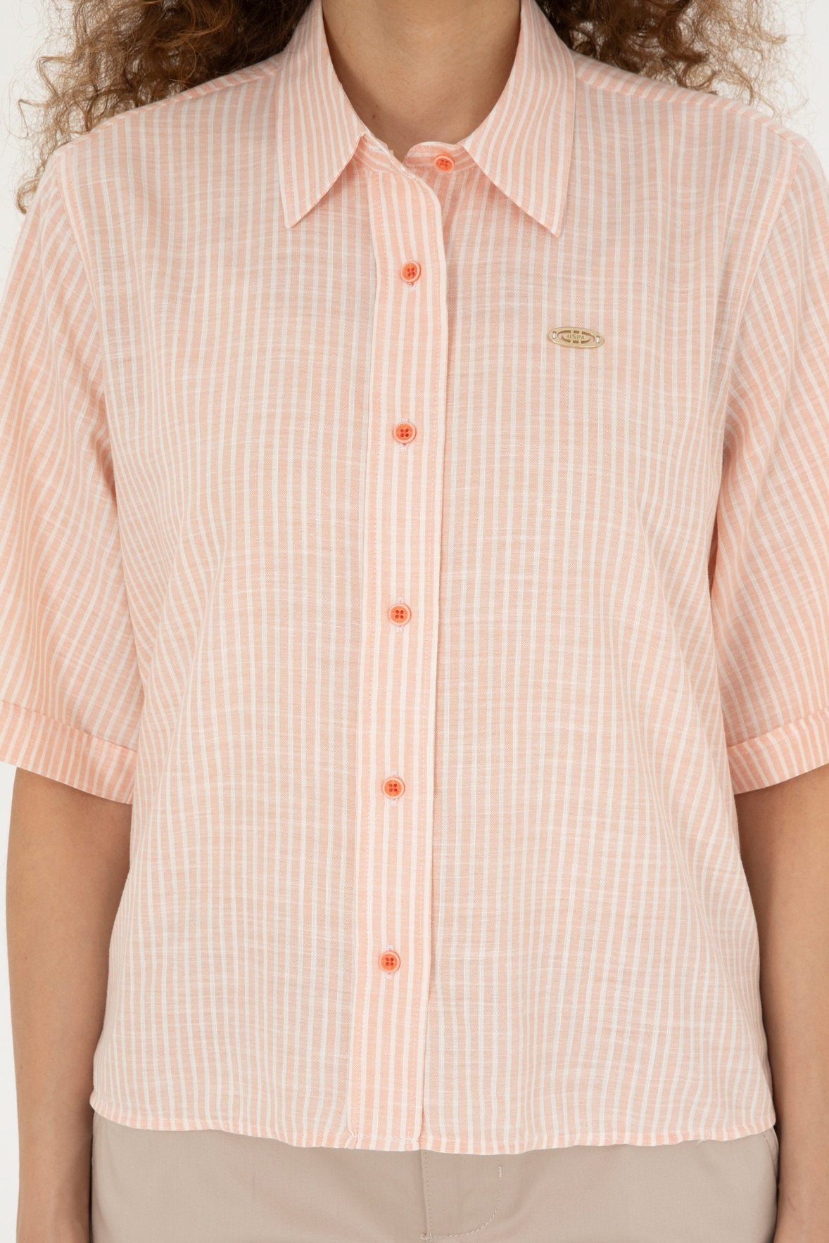 Orange Cropped Button Down Shirt_G082SZ0040 1837462_VR047_06