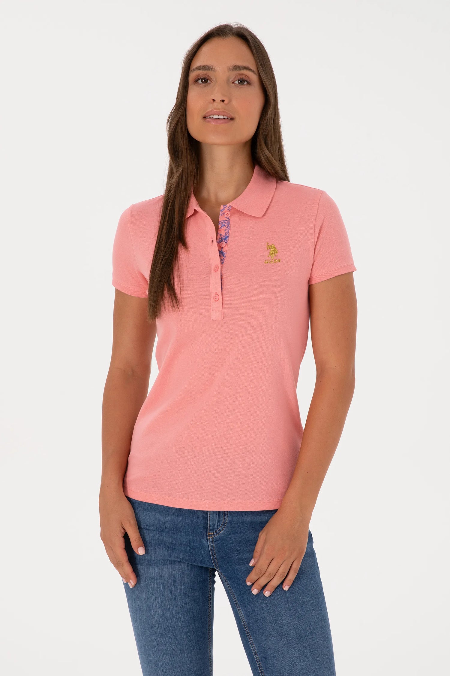 U.S. Polo Assn. Pink Women Pink Polo Shirt SKU: G082SZ0110 2075777_VR041 Image 03