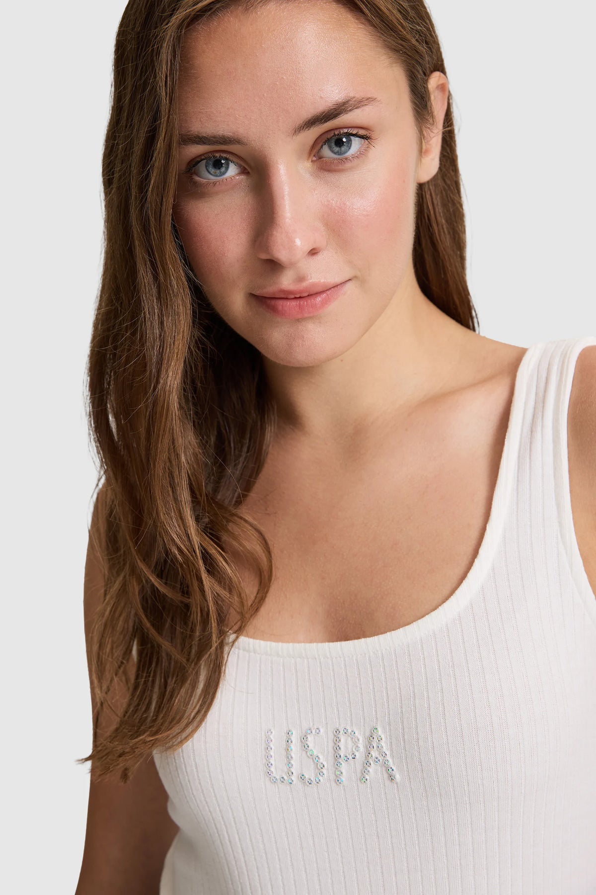 U.S. Polo Assn. Pearl Women Pearl Ribbed Sleeveless Top SKU: G082SZ0110 PU-10062_VR256 Image 02