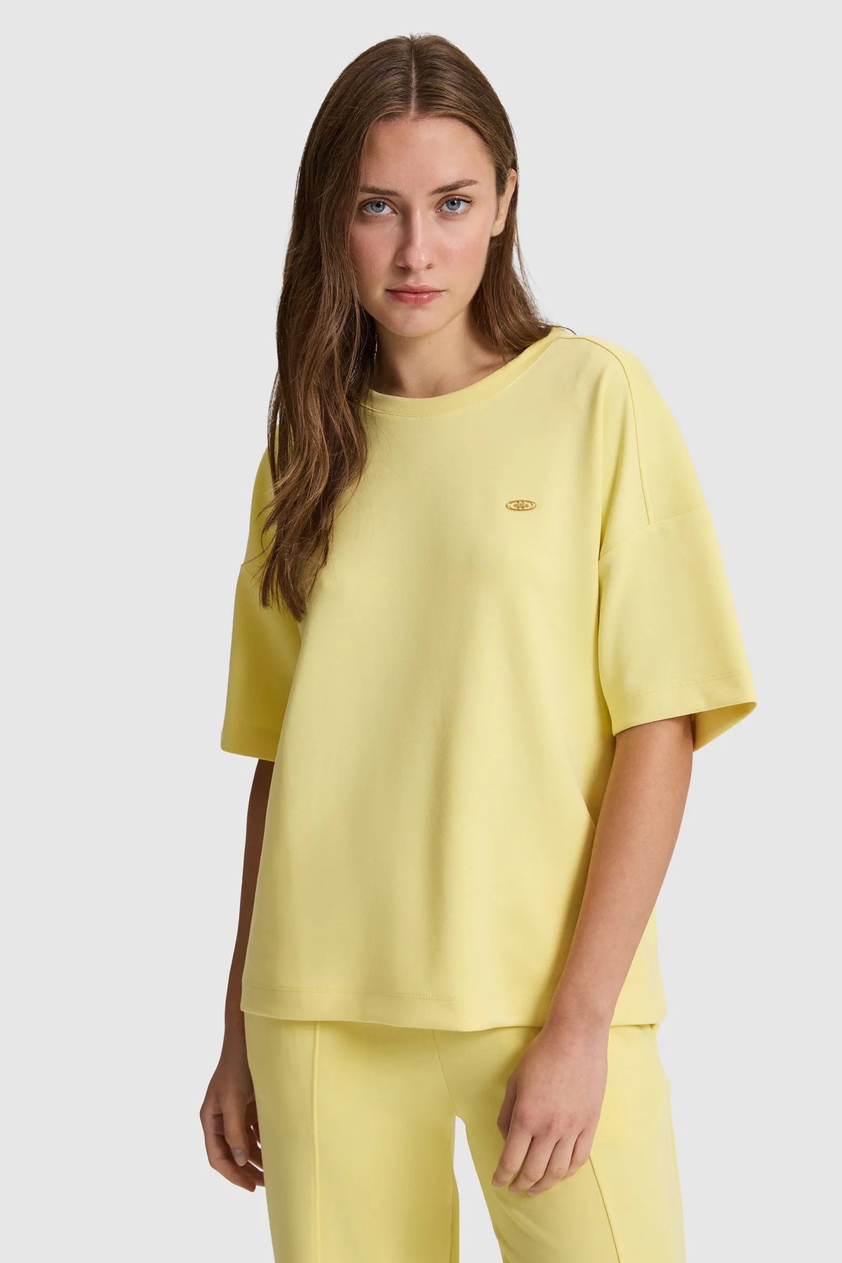 U.S. Polo Assn. Light Yellow Women Light Yellow Short Sleeve Relaxed Fit T-Shirt SKU: G082SZ0110 PU-12181_VR004 Image 01