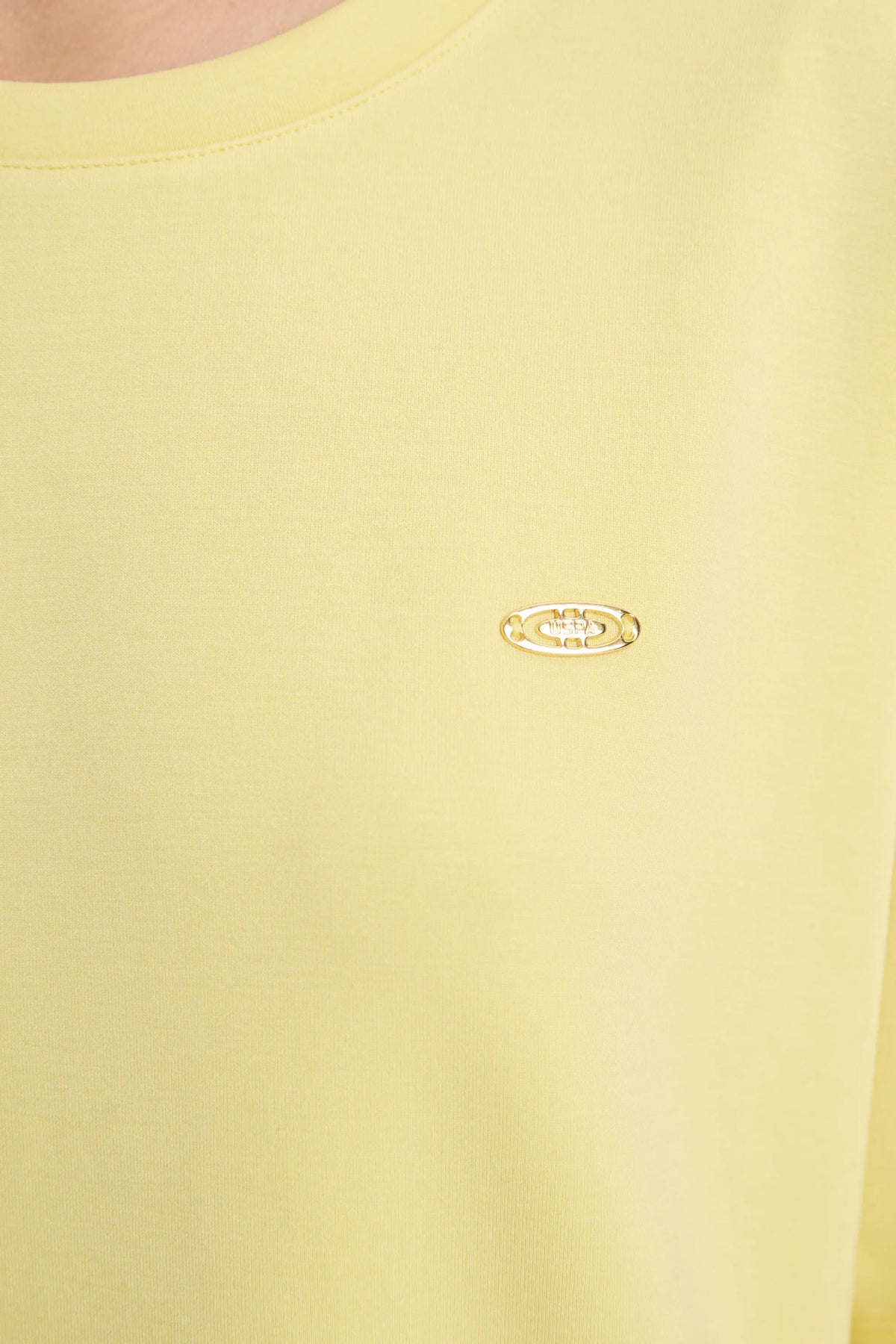 U.S. Polo Assn. Light Yellow Women Light Yellow Short Sleeve Relaxed Fit T-Shirt SKU: G082SZ0110 PU-12181_VR004 Image 06