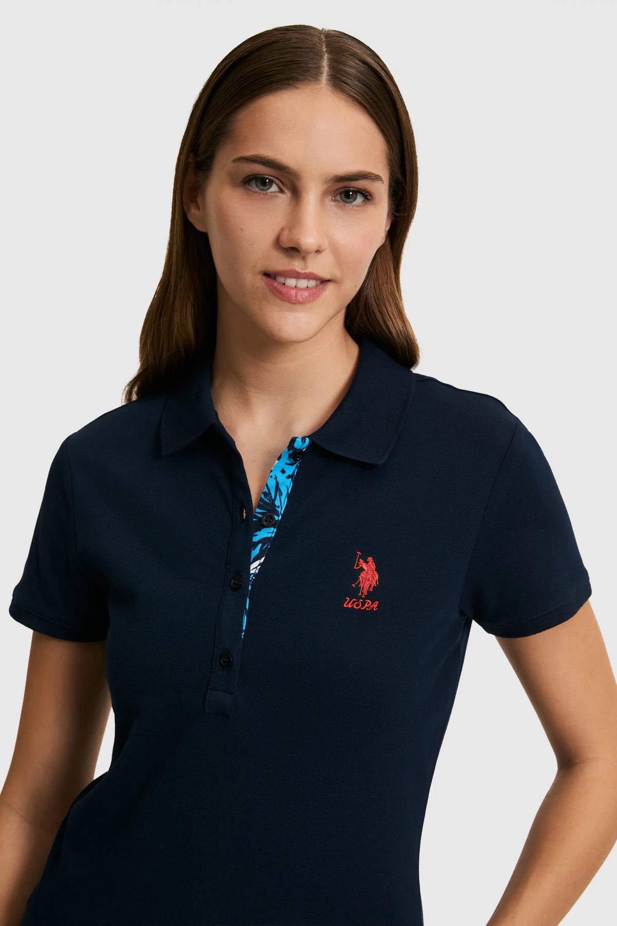 U.S. Polo Assn. Navy Women Navy Short Sleeve Fitted PiquŽ Polo Shirt SKU: G082SZ0110 PU-8814_VR033 Image 02