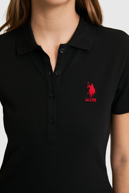 U.S. Polo Assn. Black Women Black Short Sleeve Fitted PiquŽ Polo Shirt SKU: G082SZ0110 PU-8814_VR046 Image 06