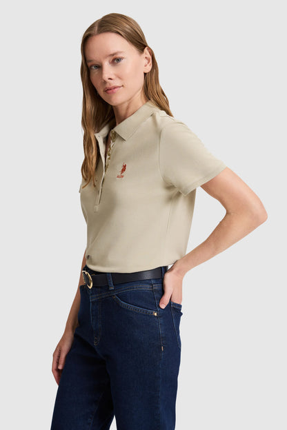 U.S. Polo Assn. Light Khaki Women Light Khaki Short Sleeve PiquŽ Polo Shirt SKU: G082SZ0110 PU-8814_VR183 Image 03