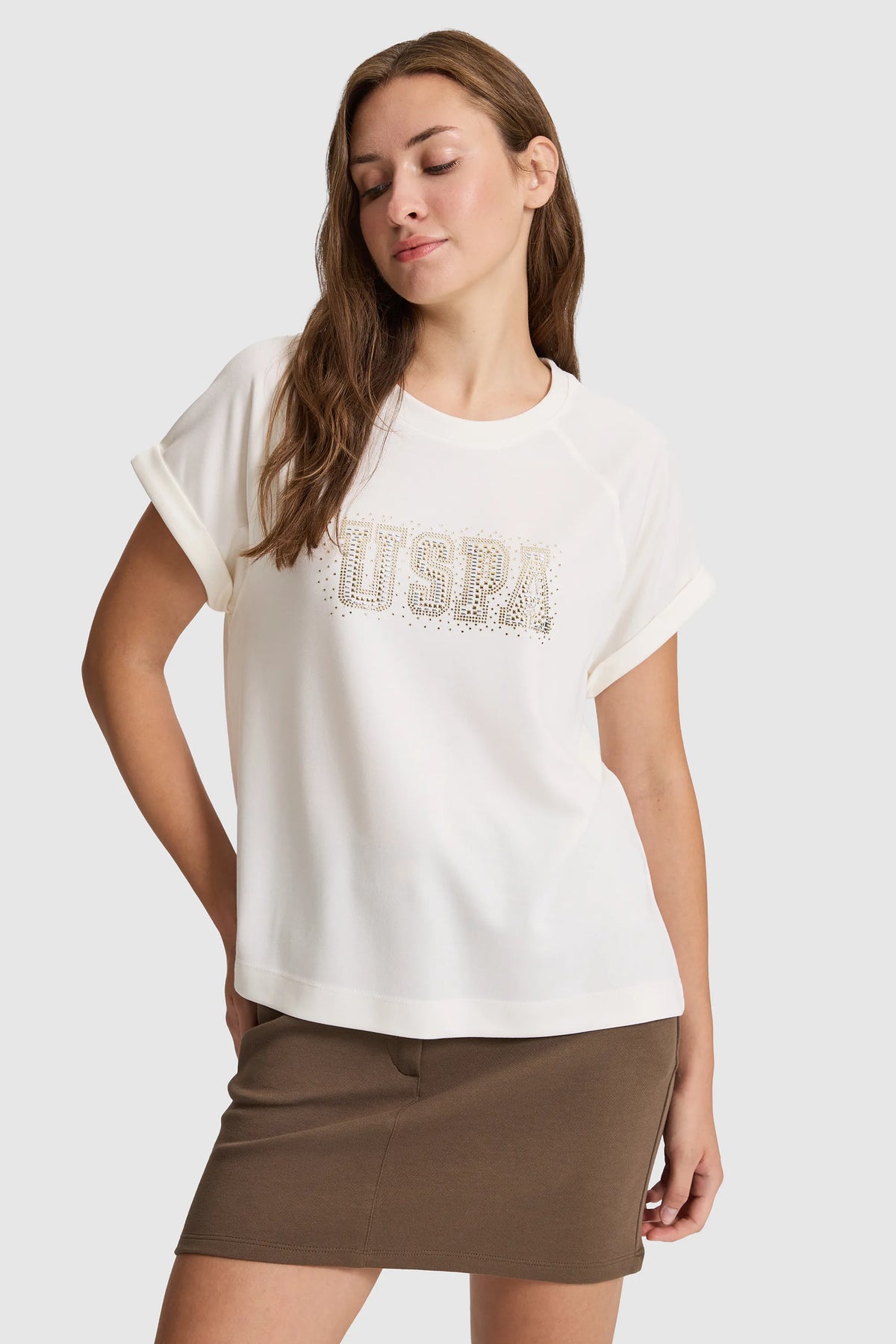 U.S. Polo Assn. Pearl Women Pearl Short Sleeve Printed T-Shirt SKU: G082SZ0110 PU-9936_VR256 Image 03