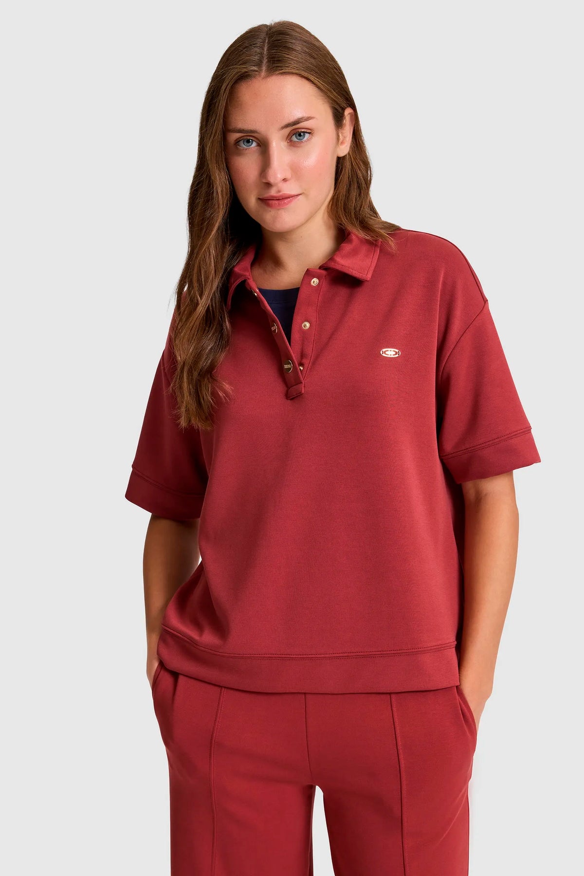 U.S. Polo Assn. Cherry Women Cherry Short Sleeve Jersey Polo Shirt SKU: G082SZ0110 PU-9968_VR223 Image 01