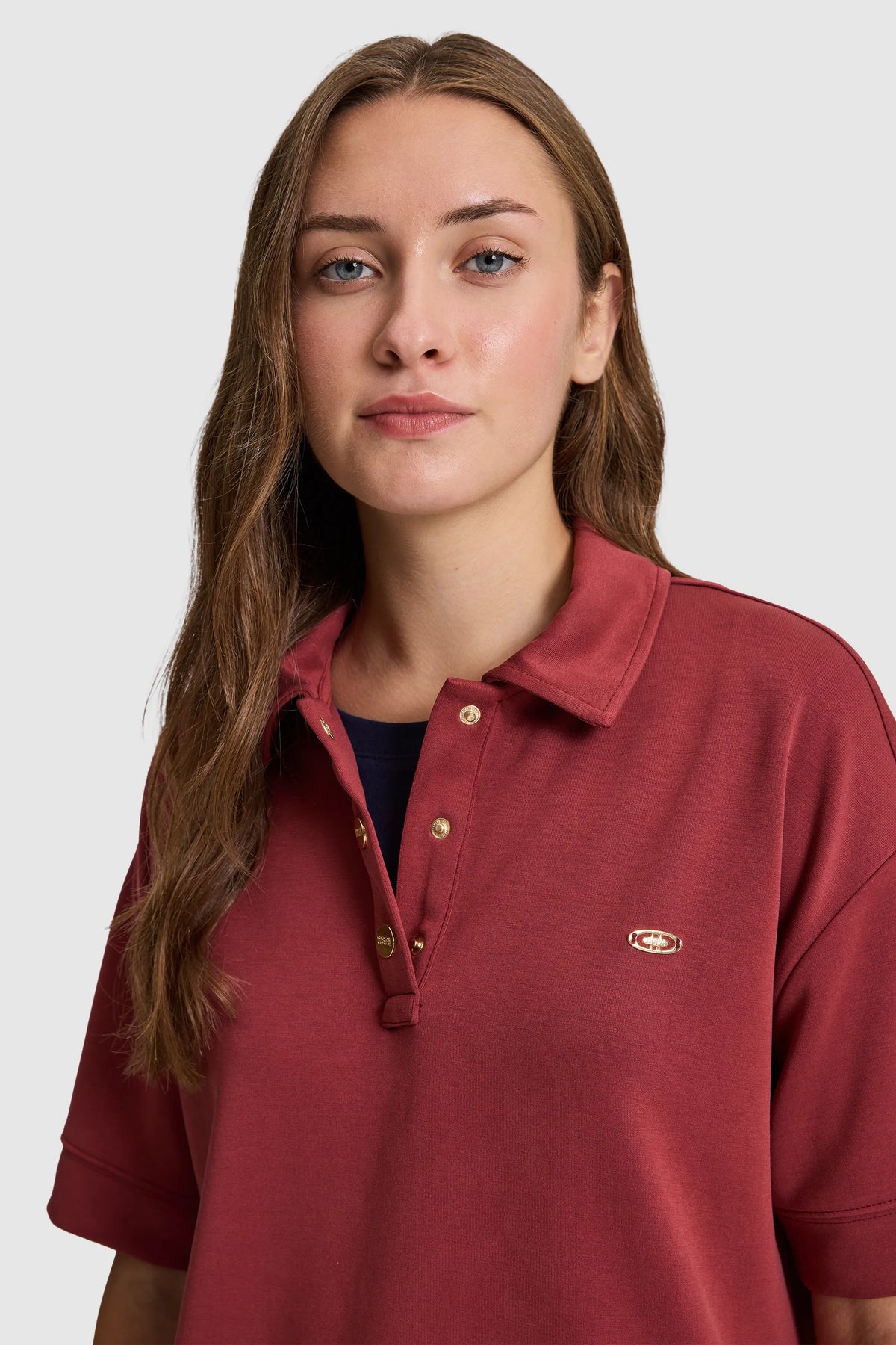 U.S. Polo Assn. Cherry Women Cherry Short Sleeve Jersey Polo Shirt SKU: G082SZ0110 PU-9968_VR223 Image 02