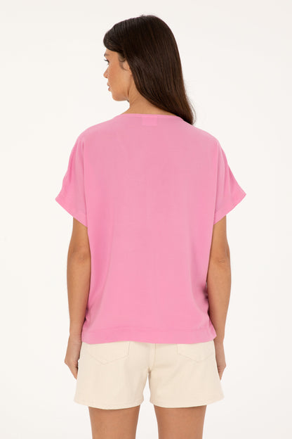 Pink T-Shirt With V-Neck_G082SZ0110 1825726_VR037_05