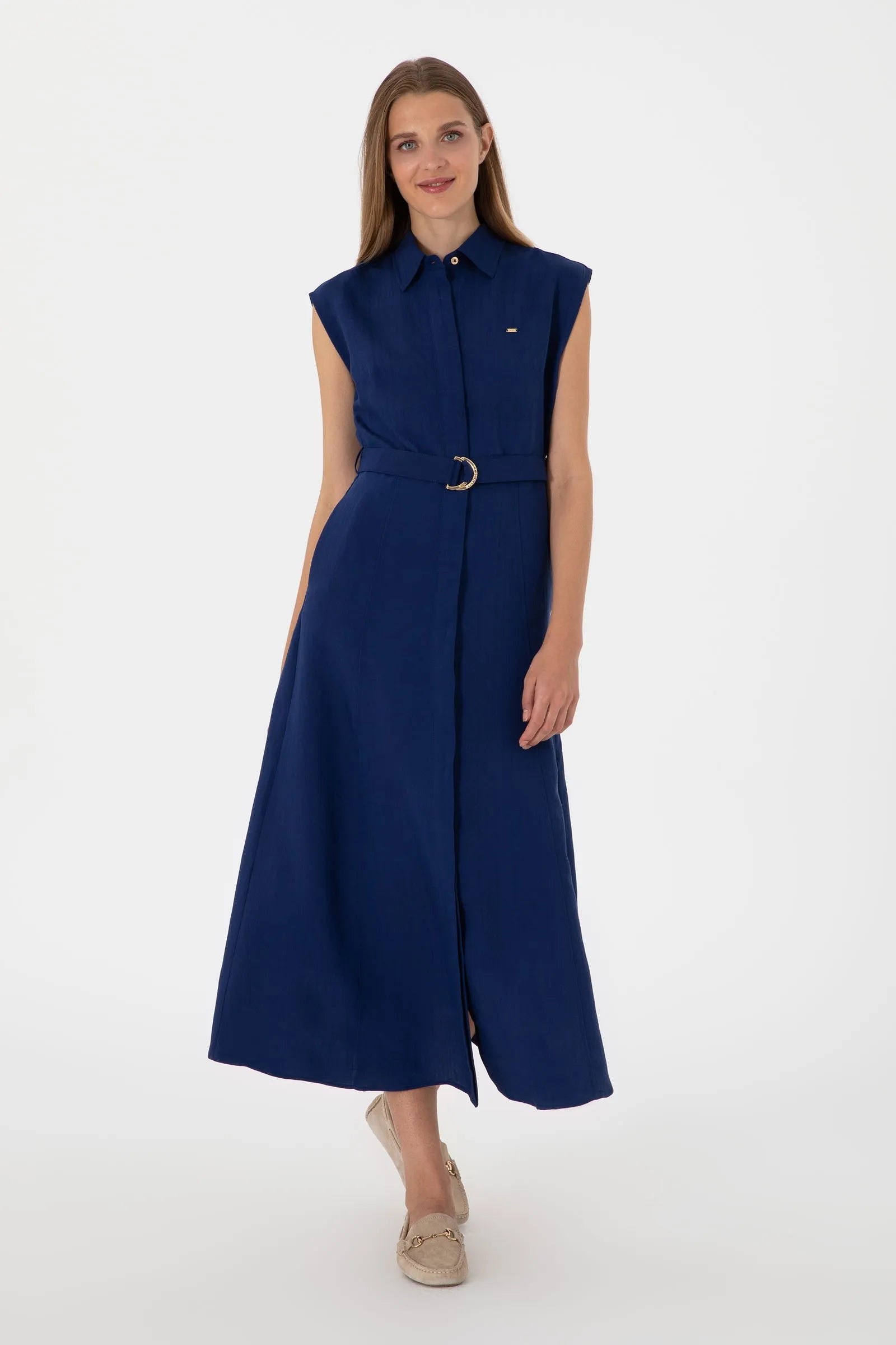 U.S. Polo Assn. Navy Blue Women Navy Blue Woven Dress SKU: G082SZ0320 2098537_VR033 Image 01