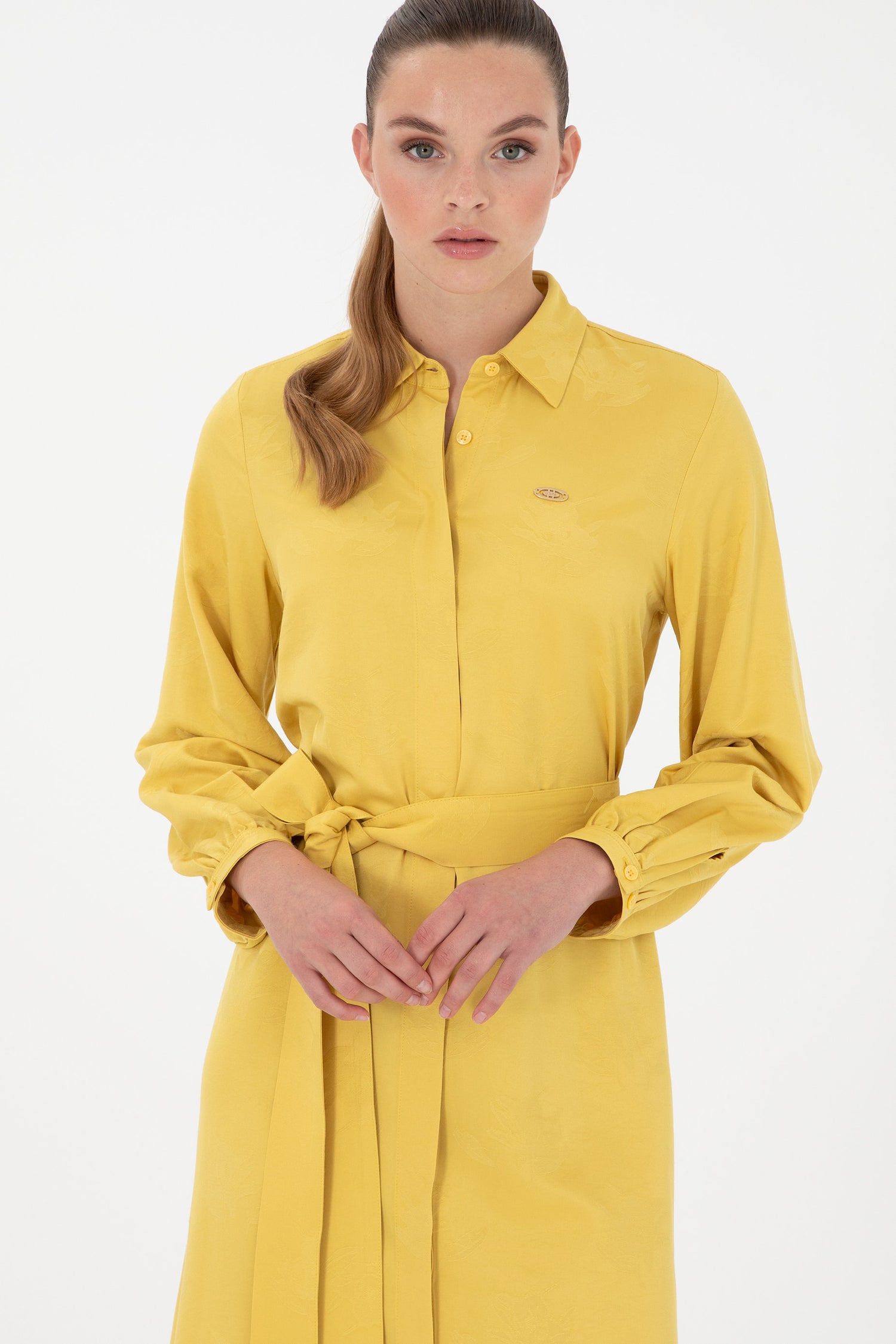 Yellow Shirt Style Midi Dress_G082SZ0320 1941946_VR094_02