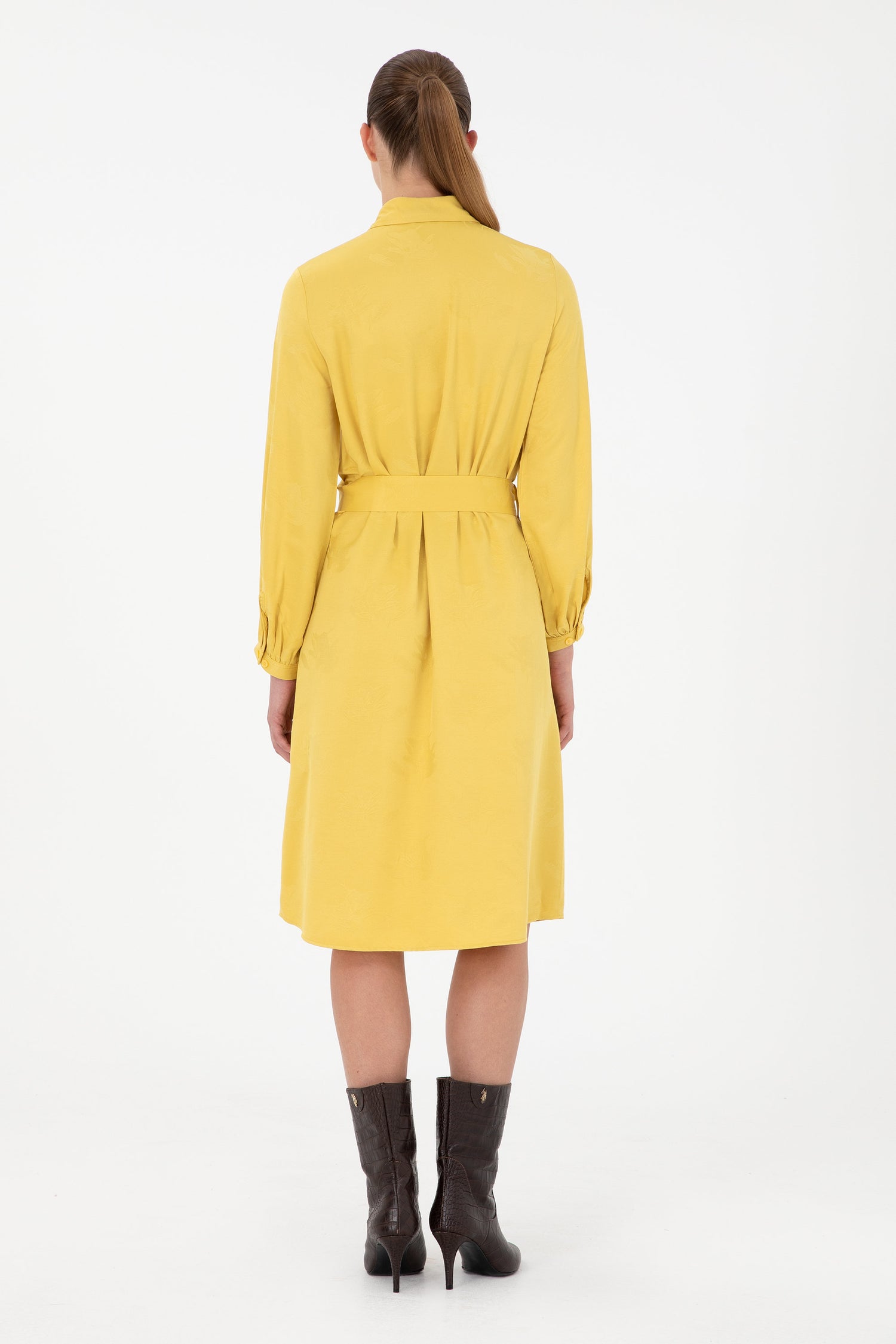 Yellow Shirt Style Midi Dress_G082SZ0320 1941946_VR094_05