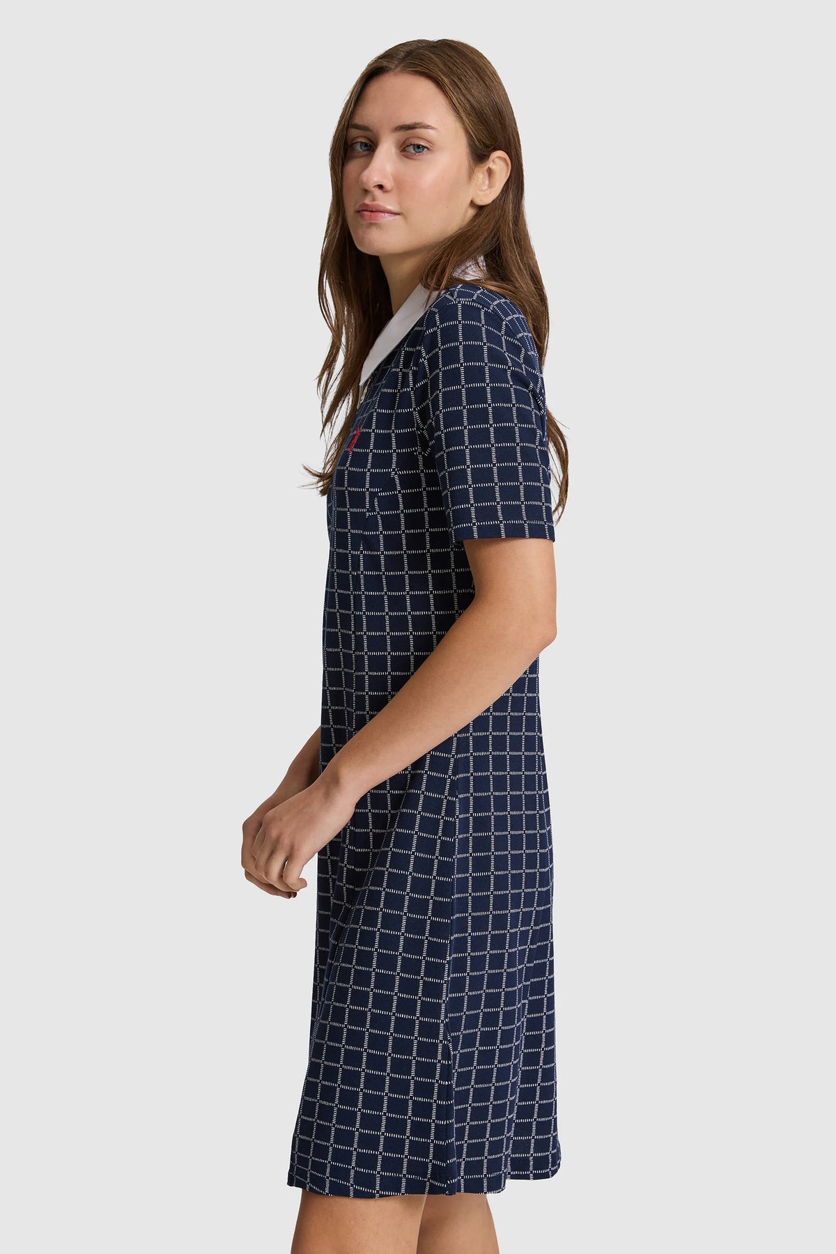 U.S. Polo Assn. Navy Women Navy Short Sleeve Printed Shirt Knee-Length Dress SKU: G082SZ0750 PU-10009_VR033 Image 04