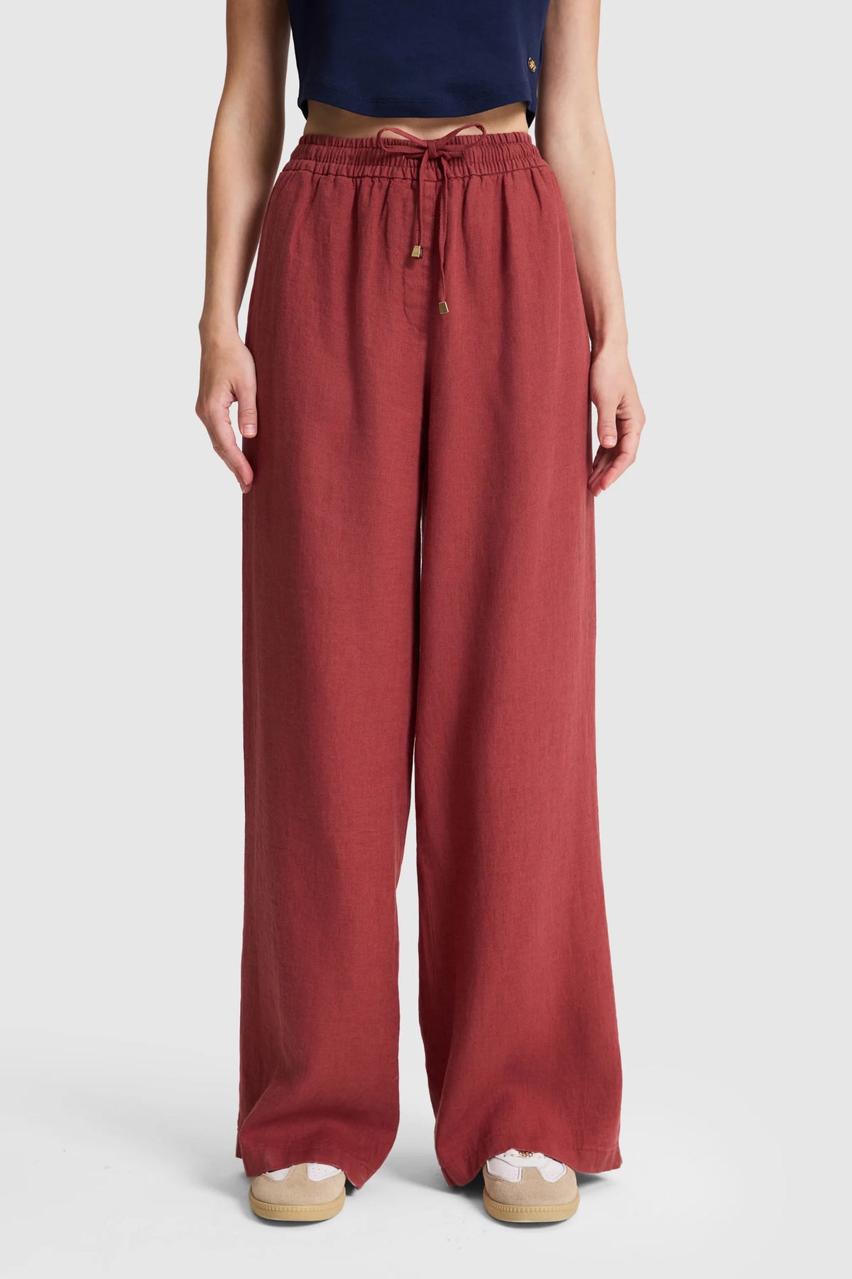 U.S. Polo Assn. Cherry Women Cherry Wide Leg Drawstring Slip on Trousers SKU: G082SZ0780 PU-9842_VR223 Image 02