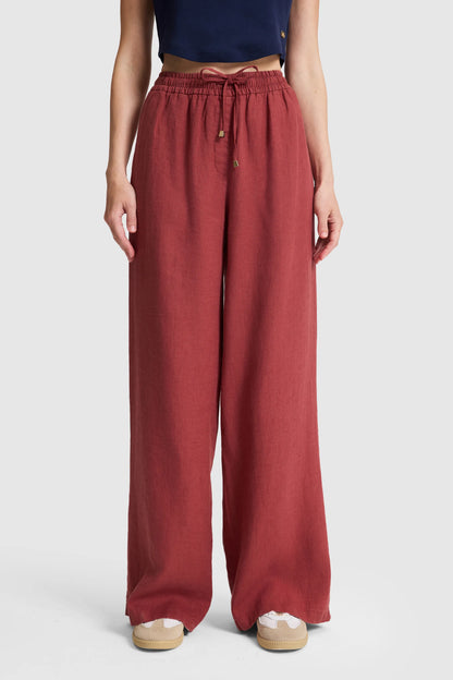 U.S. Polo Assn. Cherry Women Cherry Wide Leg Drawstring Slip on Trousers SKU: G082SZ0780 PU-9842_VR223 Image 02