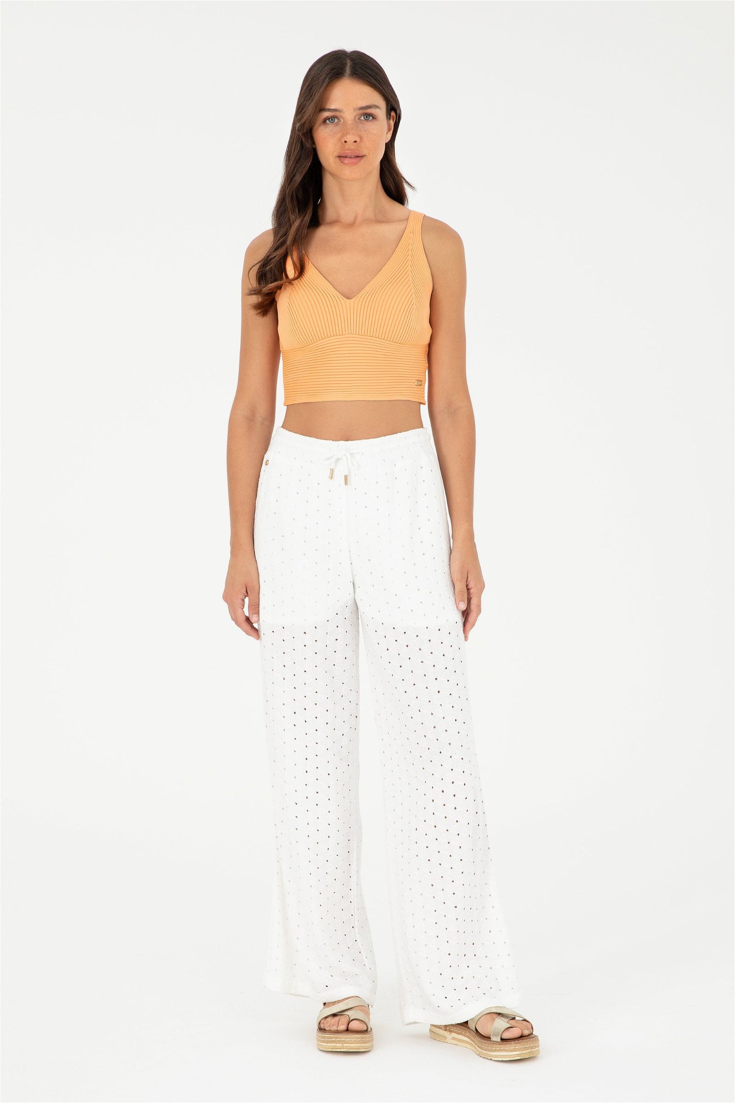 White Loose Fit Cut Out Trousers_G082SZ0780 1828593_VR019_01