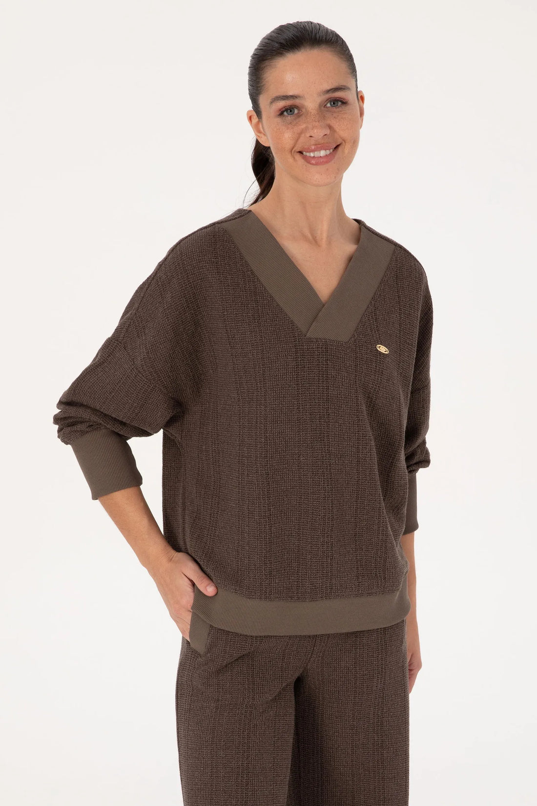 U.S. Polo Assn._Mink_Mink Knitted V-Neck Sweater_G082SZ0820 2242121_VR052_01