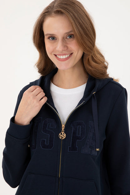 Navy Blue Long Hoodie with Zipper_G082SZ0820 1939366_VR033_02