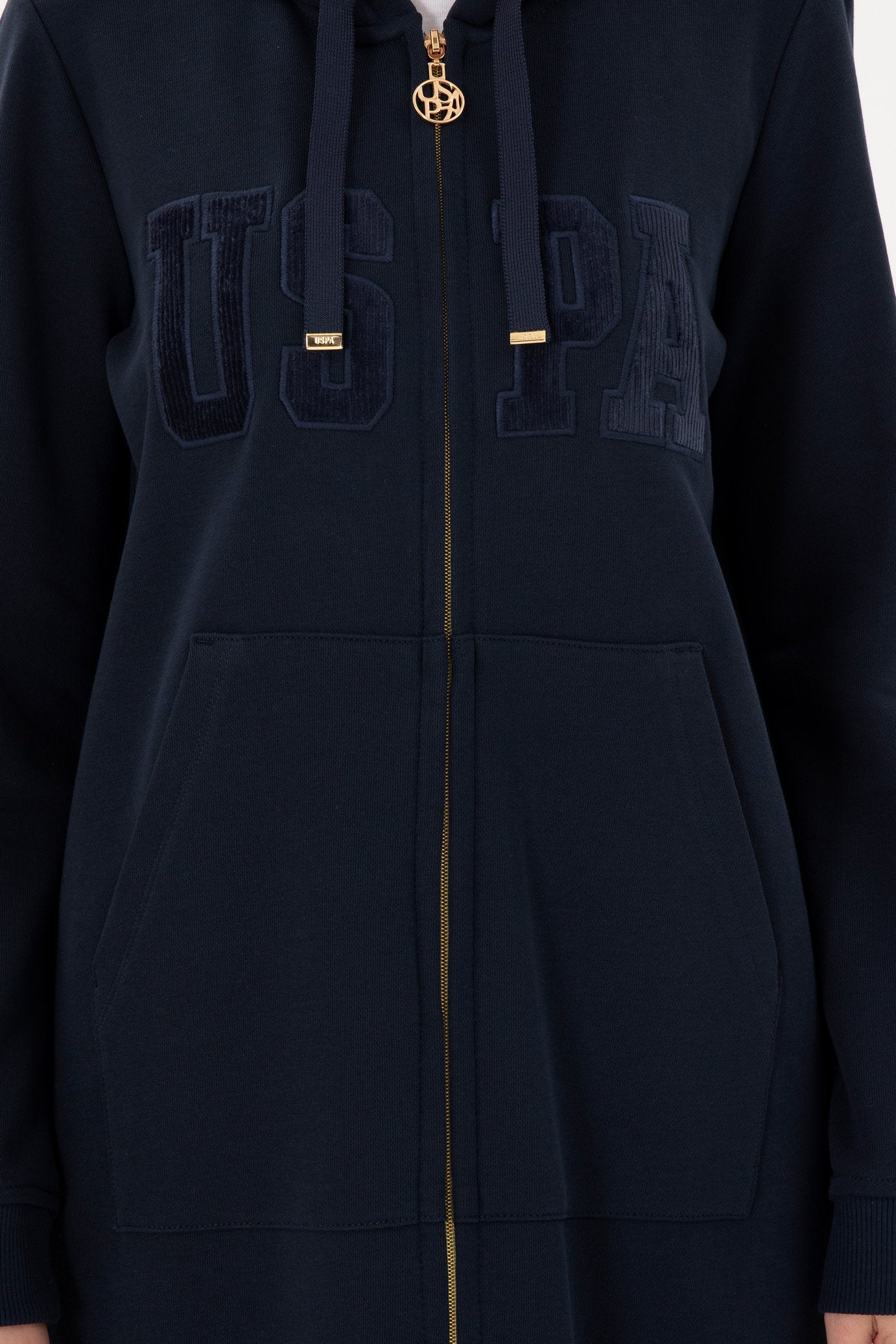 Navy Blue Long Hoodie with Zipper_G082SZ0820 1939366_VR033_06