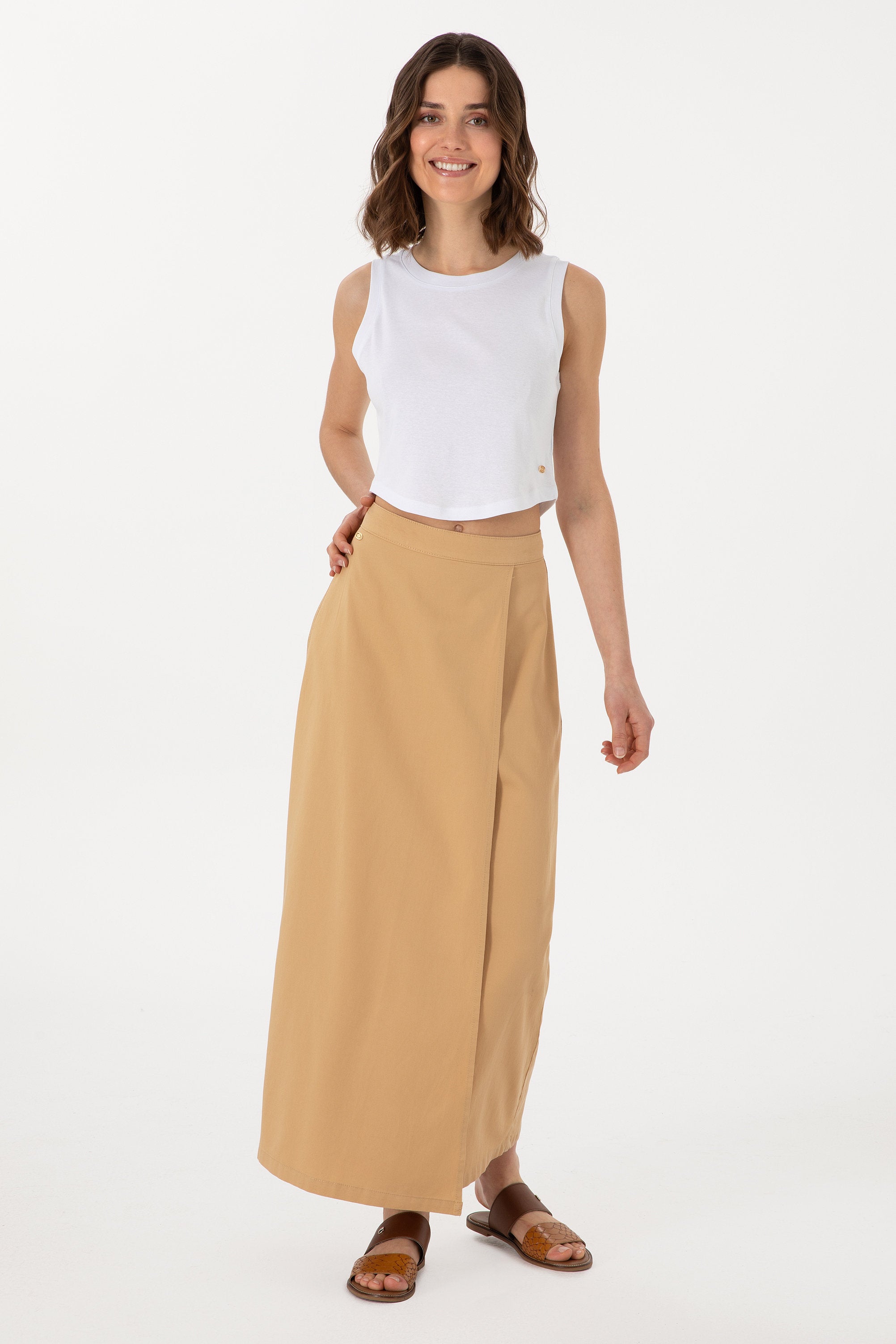U.S. Polo Assn._Camel Long Skirt_G082SZ0980 2109752_VR015_03