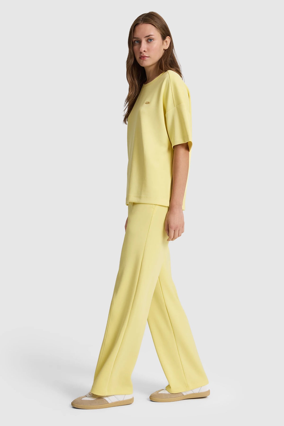 U.S. Polo Assn. Light Yellow Women Light Yellow Knitted Straight Leg Slip on Trousers SKU: G082SZ0OP0 PU-12077_VR004 Image 03