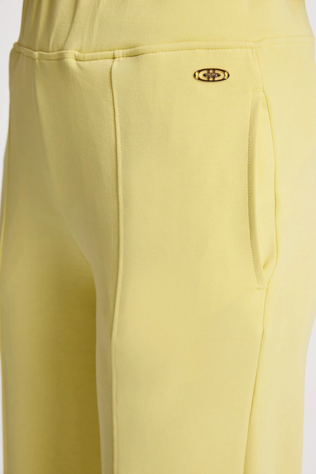 U.S. Polo Assn. Light Yellow Women Light Yellow Knitted Straight Leg Slip on Trousers SKU: G082SZ0OP0 PU-12077_VR004 Image 05