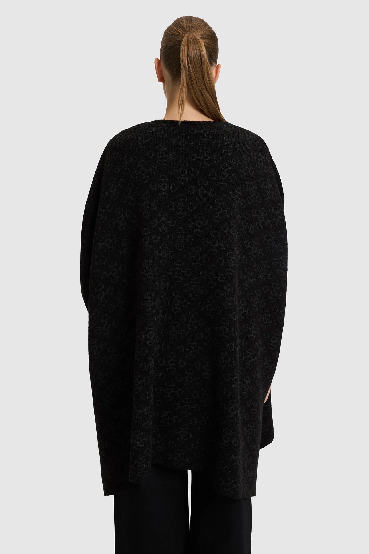 U.S. Polo Assn. Black Women Black Open Front Knitted Poncho SKU: G082SZ0TH0 PU-14984_VR046 Image 05