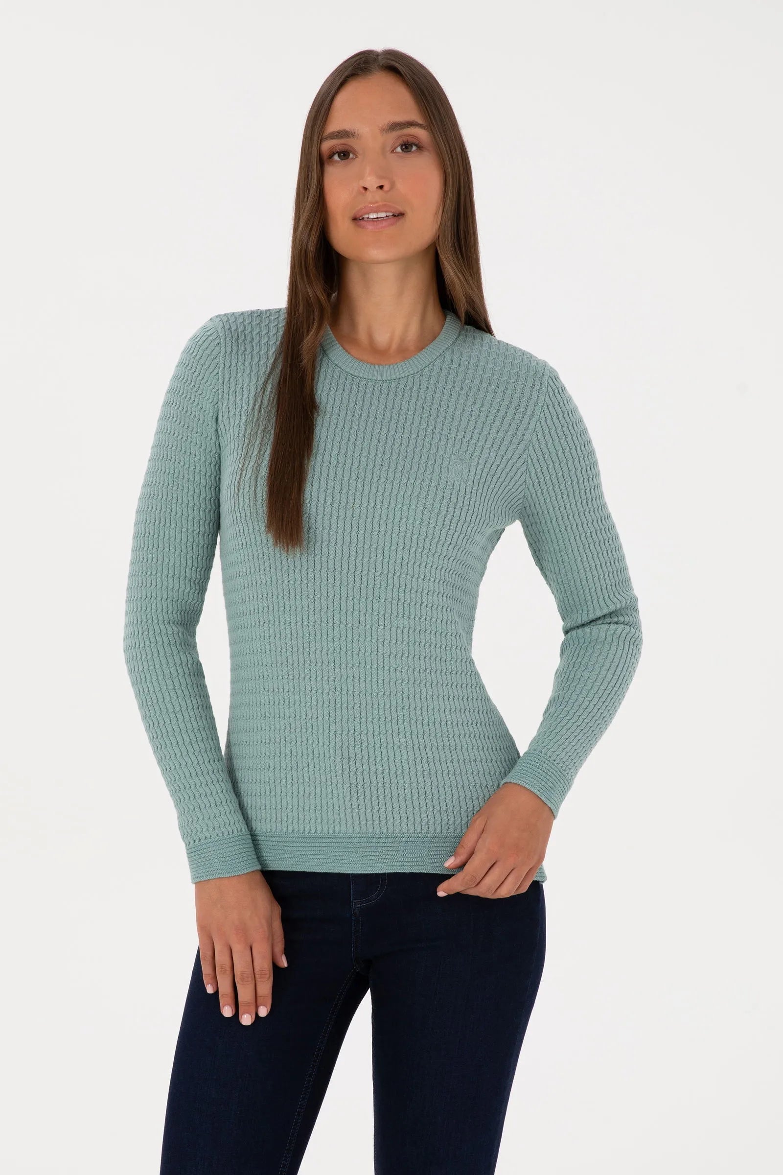 U.S. Polo Assn._Mint_Mint Knitted Pullover_G082SZ0TK0 2226393_VR090_01