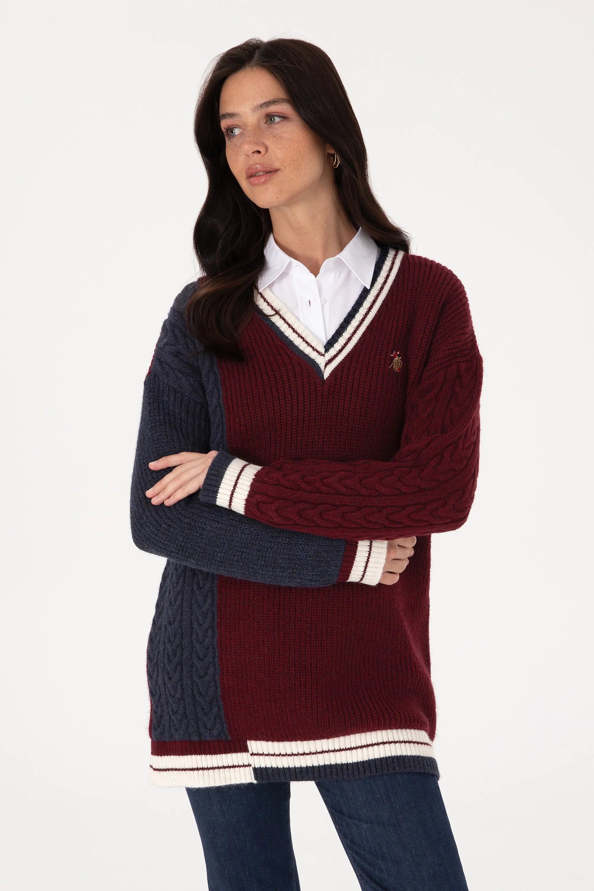 U.S. Polo Assn._Navy_Navy Oversized V-Neck Sweater_G082SZ0TK0 2244336_VR033_03