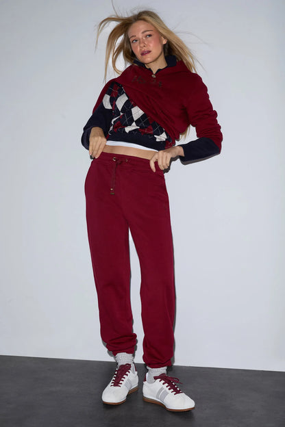 U.S. Polo Assn. Navy Women Navy Oversized Argyle Half Zip Sweater SKU: G082SZ0TK0 PU-14327_VR033 Image 01