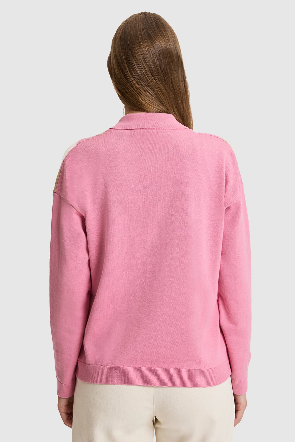 U.S. Polo Assn. Pink Women Pink Long Sleeve Argyle Knitted Polo Shirt SKU: G082SZ0TK0 PU-14327_VR041 Image 05