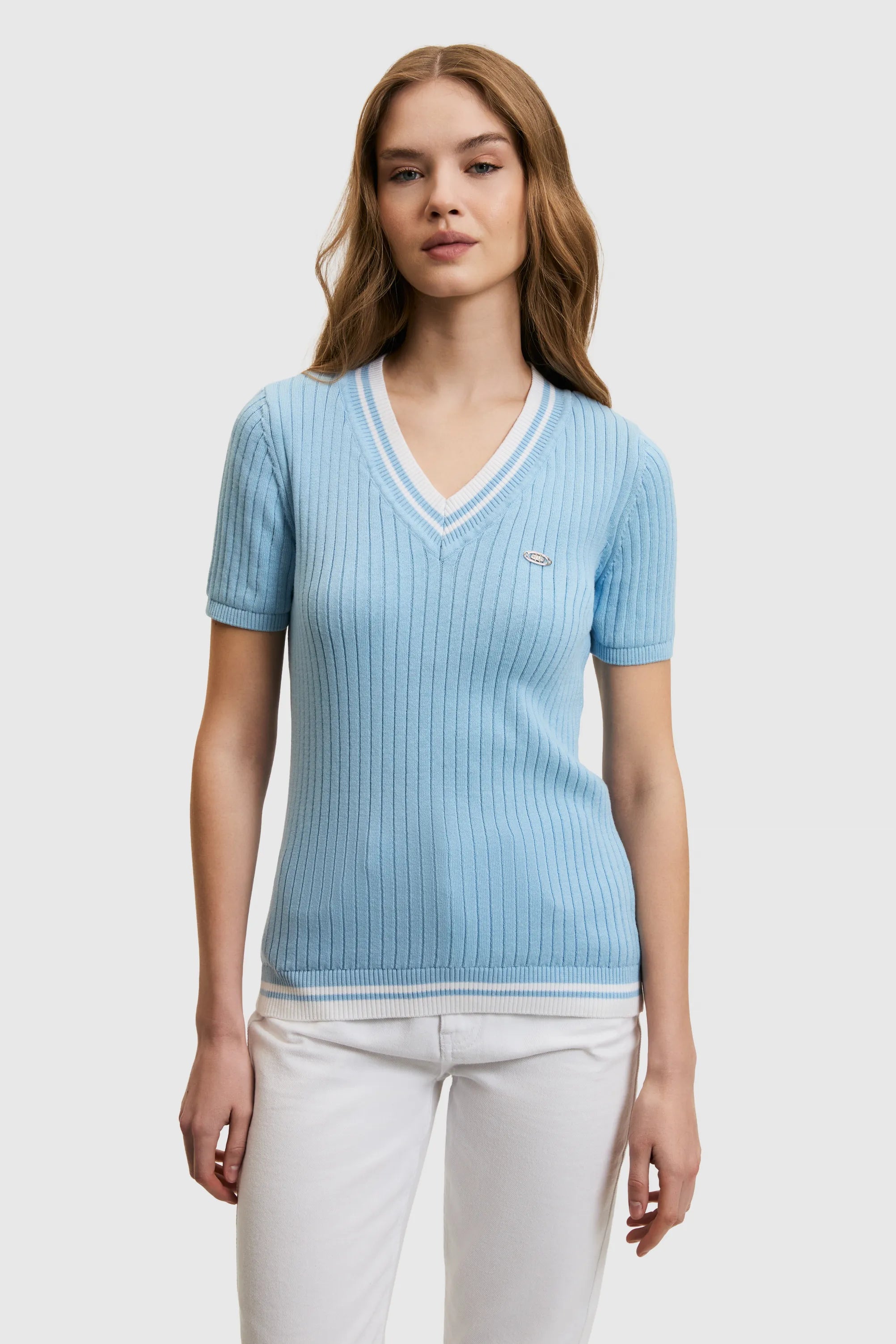 U.S. Polo Assn. Light Blue Women Light Blue Knitting Jumper SKU: G082SZ0TK0 PU-8843_VR003 Image 03