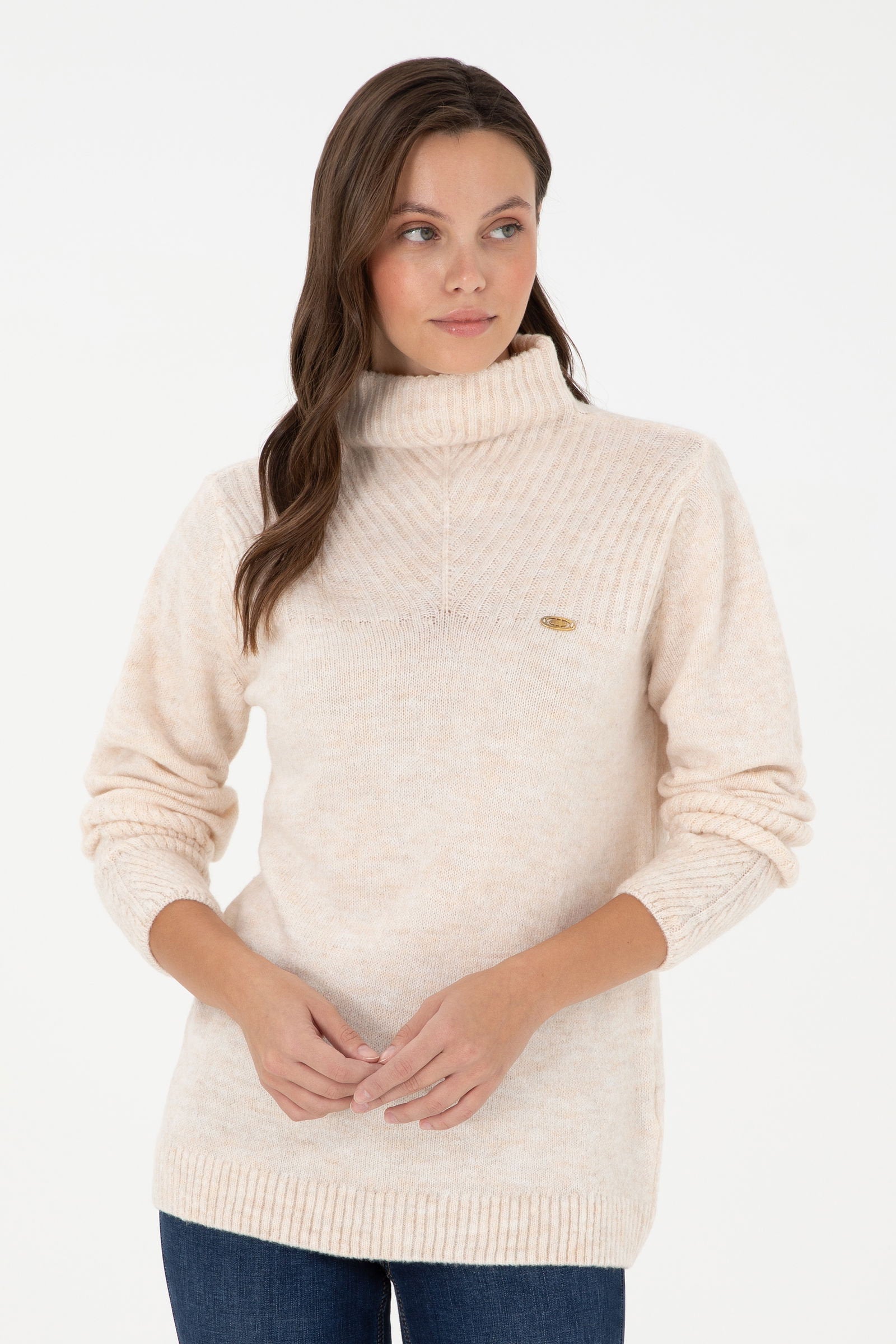 White Knitwear Sweater with Wide Turtleneck_G082SZ0TK0 1954168_VR071_01