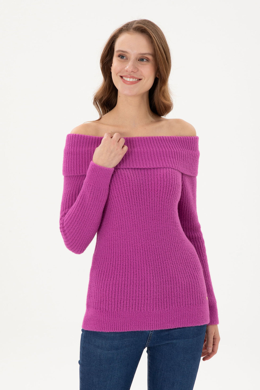 Pink Knitwear Sweater with Wide Turtleneck_G082SZ0TK0 1954291_VR023_01