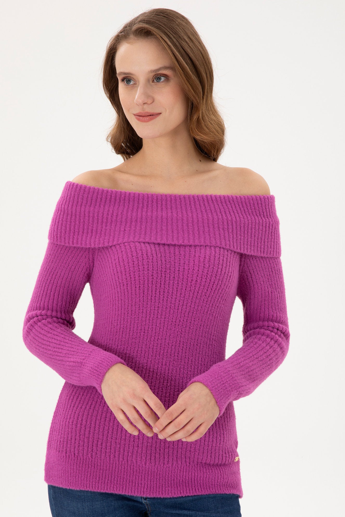 Pink Knitwear Sweater with Wide Turtleneck_G082SZ0TK0 1954291_VR023_03