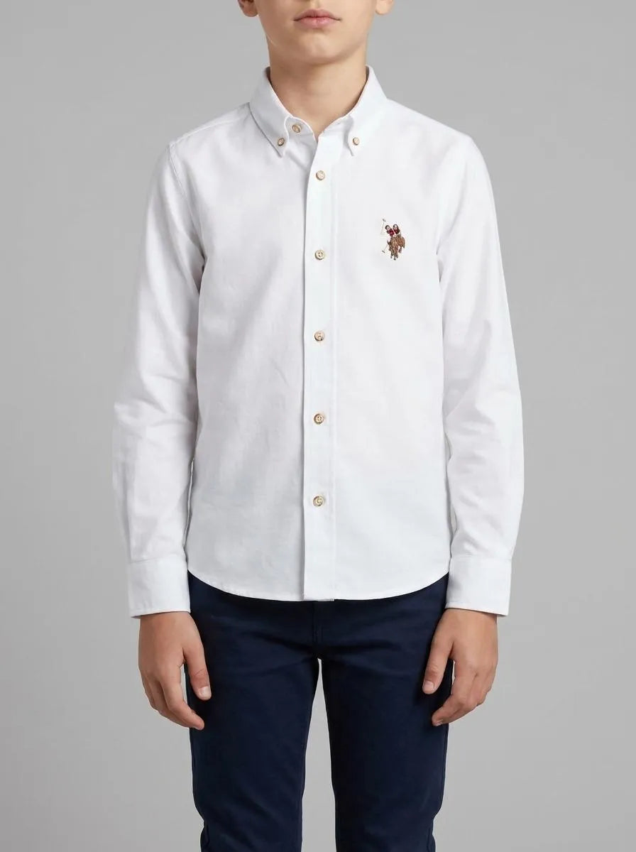 U.S. Polo Assn. White Boys White Long Sleeve Shirt SKU: G083SZ0040 2084425_VR013 Image 00