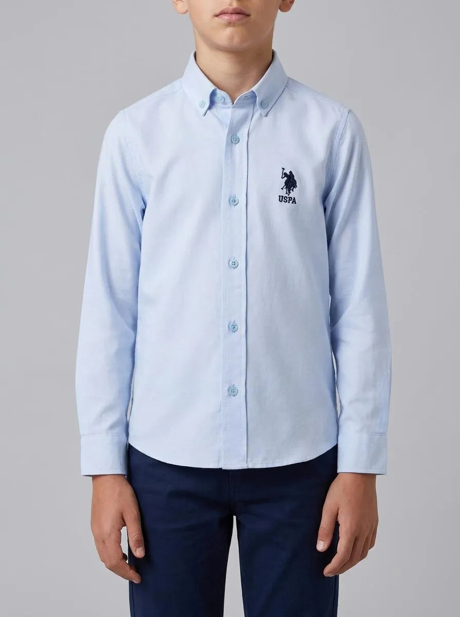U.S. Polo Assn. Light Blue Boys Light Blue Long Sleeve Shirt SKU: G083SZ0040 2084600_VR003 Image 00