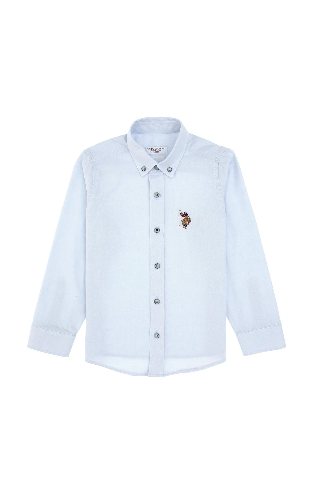 U.S. Polo Assn. Light Blue Boys Light Blue Long Sleeve Oxford Shirt SKU: G083SZ0040 2225813_VR003 Image 02