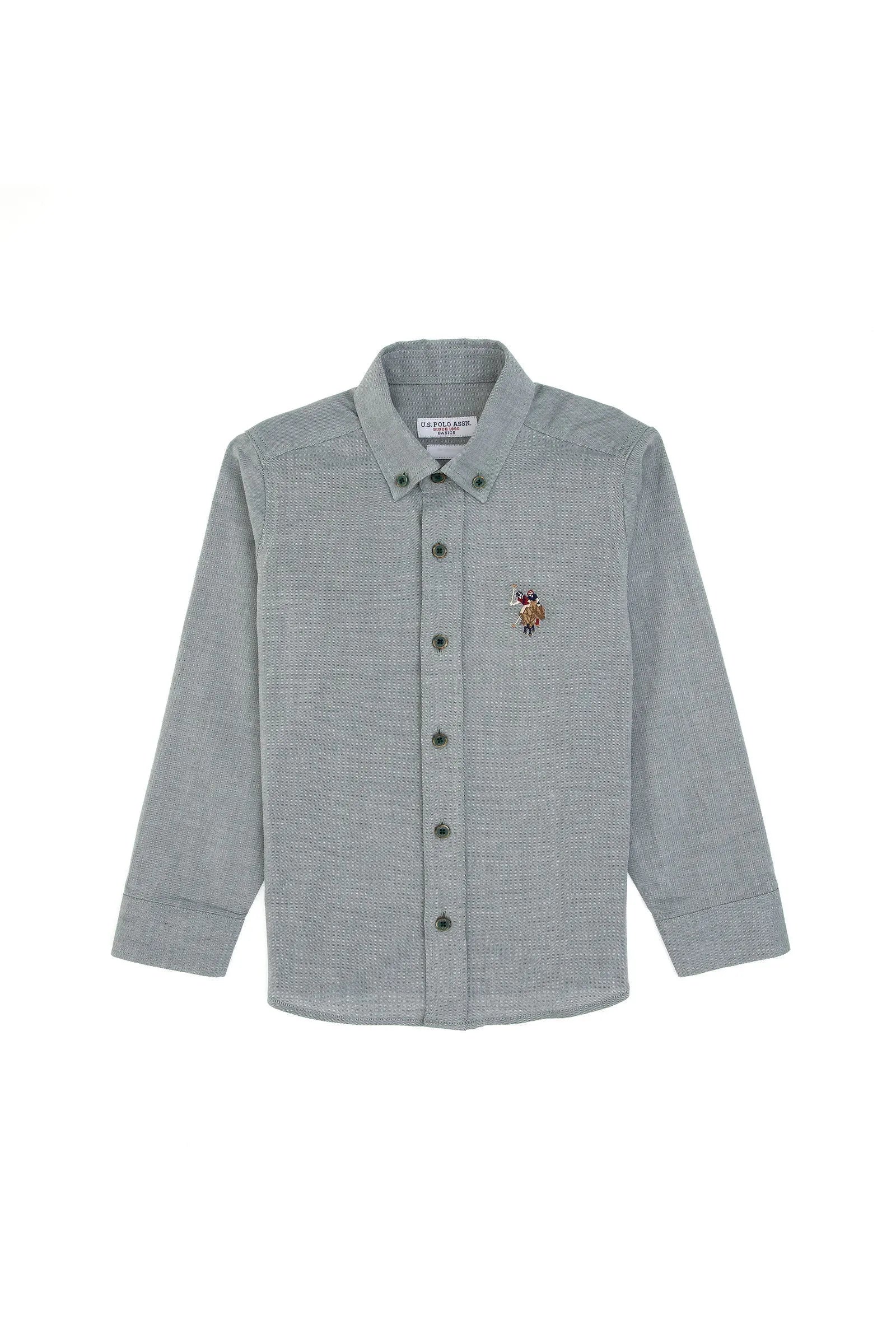 U.S. Polo Assn._Dark Green_Dark Green Button Down Shirt_G083SZ0040 2225813_VR079_01