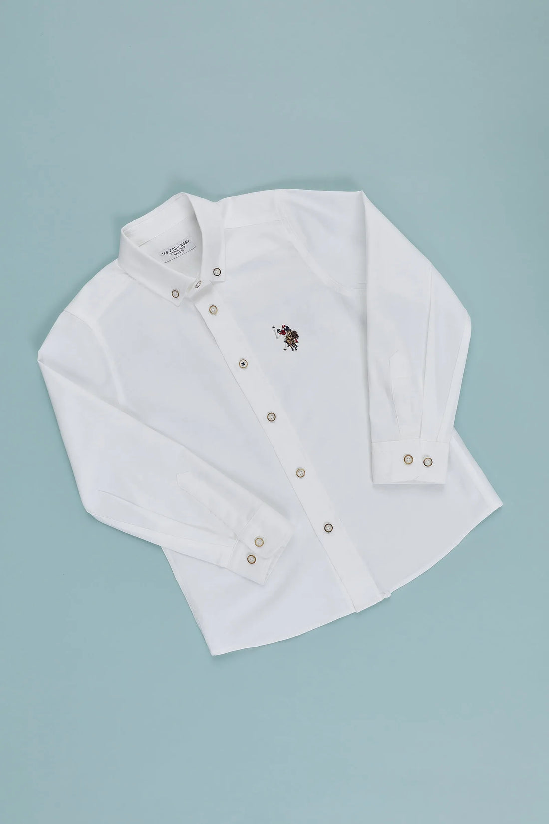 U.S. Polo Assn. White Boys White Shirt Long Sleeve SKU: G083SZ0040 PU-8792_VR013 Image 01